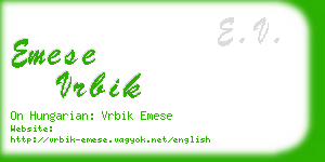 emese vrbik business card
